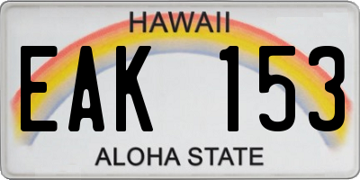 HI license plate EAK153
