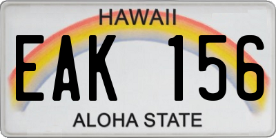 HI license plate EAK156