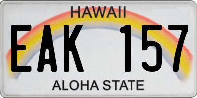 HI license plate EAK157