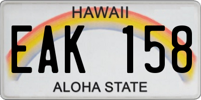 HI license plate EAK158