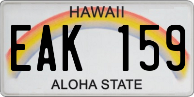 HI license plate EAK159