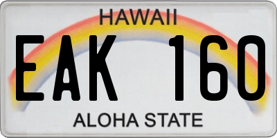 HI license plate EAK160