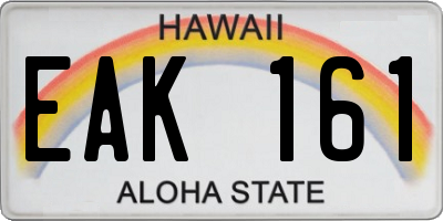 HI license plate EAK161