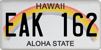 HI license plate EAK162