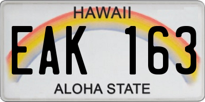 HI license plate EAK163