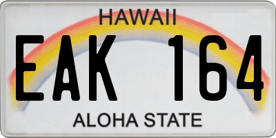 HI license plate EAK164