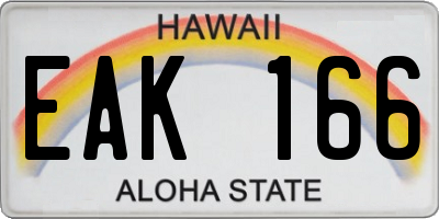 HI license plate EAK166