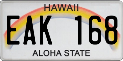 HI license plate EAK168