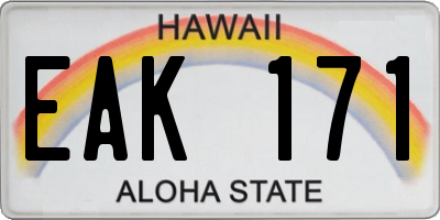 HI license plate EAK171