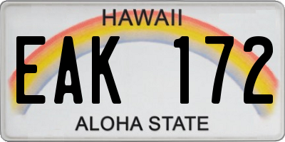 HI license plate EAK172