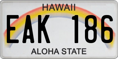 HI license plate EAK186