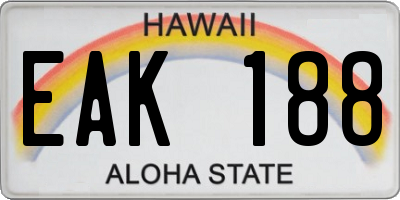HI license plate EAK188