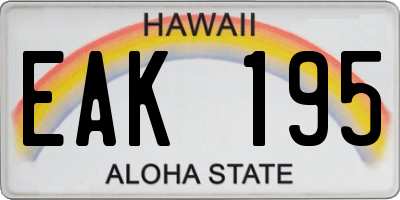 HI license plate EAK195