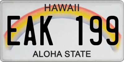 HI license plate EAK199