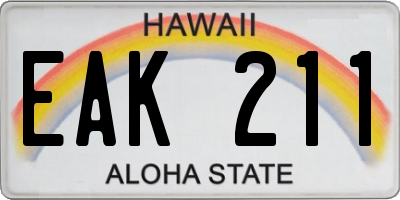 HI license plate EAK211