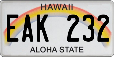 HI license plate EAK232