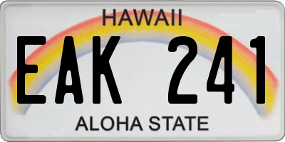 HI license plate EAK241