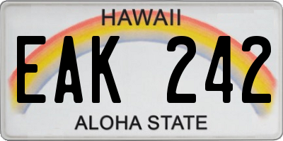 HI license plate EAK242