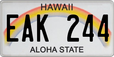 HI license plate EAK244