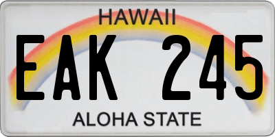 HI license plate EAK245