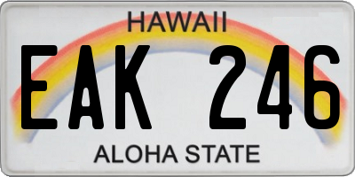 HI license plate EAK246