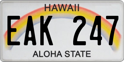 HI license plate EAK247