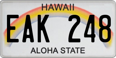 HI license plate EAK248