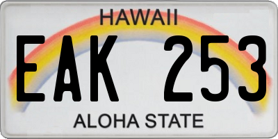 HI license plate EAK253