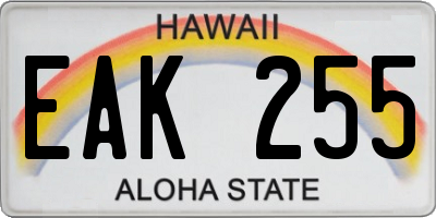 HI license plate EAK255