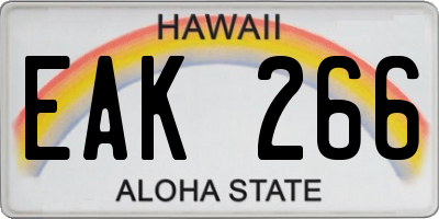 HI license plate EAK266