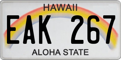 HI license plate EAK267