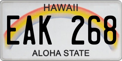 HI license plate EAK268