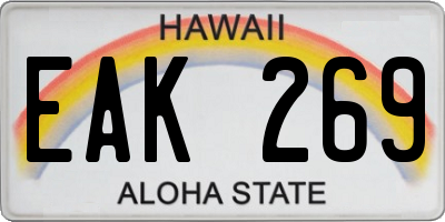 HI license plate EAK269