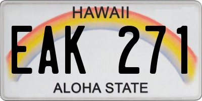 HI license plate EAK271