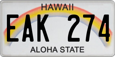 HI license plate EAK274