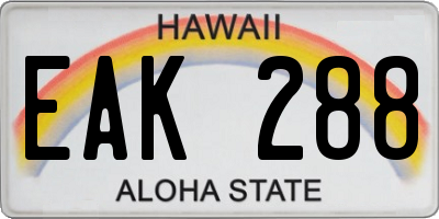 HI license plate EAK288