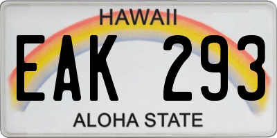 HI license plate EAK293