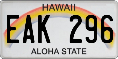 HI license plate EAK296