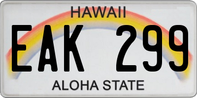 HI license plate EAK299