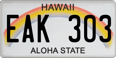 HI license plate EAK303