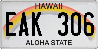 HI license plate EAK306