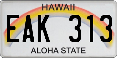 HI license plate EAK313