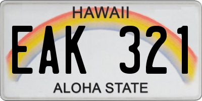 HI license plate EAK321