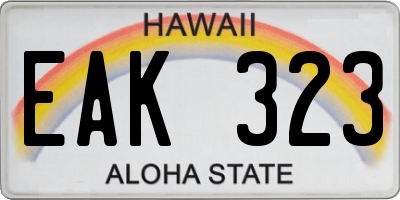 HI license plate EAK323