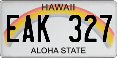 HI license plate EAK327