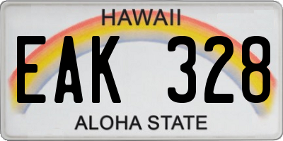 HI license plate EAK328