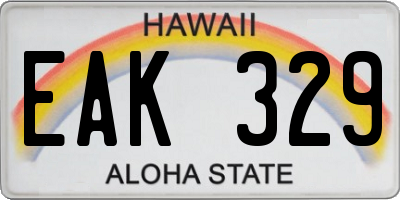 HI license plate EAK329