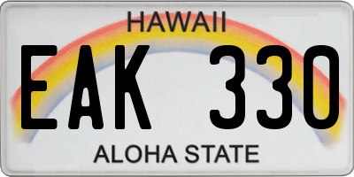 HI license plate EAK330