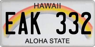 HI license plate EAK332