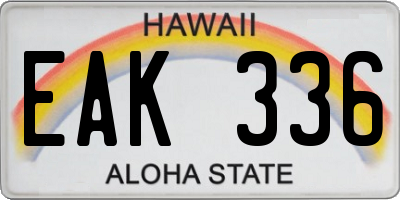 HI license plate EAK336